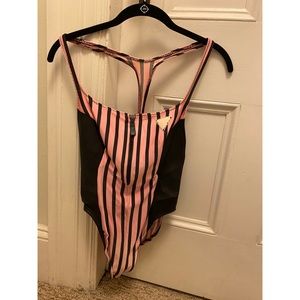 Vintage striped one piece swimsuit